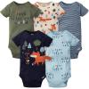 imageGerber babyboys 5pack Short Sleeve Variety Onesies BodysuitsBlue Fox
