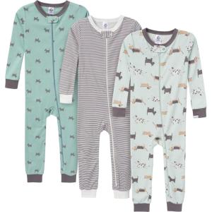 imageGerber Unisex Baby Unisexbaby 3pack Snug Fit Footless Onepiece Cotton PajamasDog