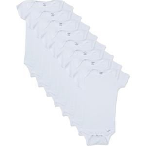 imageGerber unisexbaby 8pack Short Sleeve Onesies BodysuitsSolid White